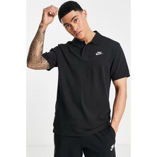 Nike Sportswear Clup Regular Fit Kesim Erkek Siyah Polo Yaka Tişört