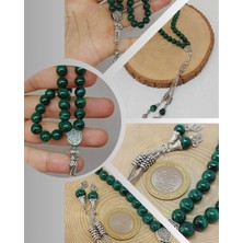 Yaşam Tohumu Malakit Taşı Tesbih 33LÜK 8mm (8900)