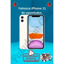 Paladyum Case iPhone 11 Uyumlu Lens Korumalı Simli Kelebekli Çiçekli Kılıf