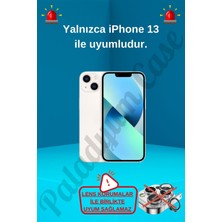 Paladyum Case iPhone 13 Uyumlu Lens Korumalı Simli Kelebekli Çiçekli Kılıf