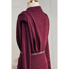 Bordo Simli Drape 3625