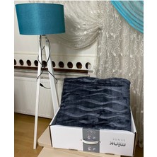 Mediterian Vizon tek kişilik battaniye 160x220, antrasit yatak örtüsü, yumuşak ve şık tasarım