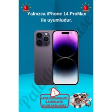 Paladyum Case iPhone 14 Promax Uyumlu Lens Korumalı Simli Kelebekli Çiçekli Kılıf