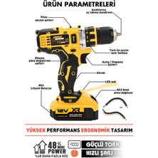 Assur 12V 2.0Ah Şarjlı Matkap Metal Şanzıman Bakır Sargılı Çift Akülü 84 Parça Set