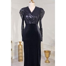 Yonca Moda Evi Store Siyah Elbise 3330