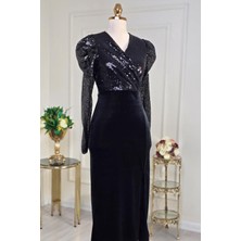 Yonca Moda Evi Store Siyah Elbise 3330