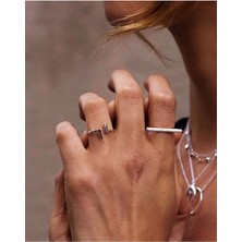 Ricco Jewellery 925 Ayar Gümüş Paris Düz Yüzük