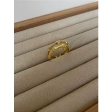 Ricco Jewellery 14 K Gold Kaplama 925 Ayar 2'li Kemik Yüzük • Ölçü Gerektirmez