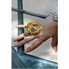 Ricco Jewellery 14 K Gold Kaplama 925 Ayar Gümüş Ayarlanabilir Yılan Yüzük