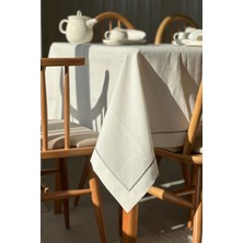 Creamin Home Creaminhome   Gri Çizgilimasa Örtüsü Takımı