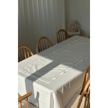 Creamin Home Creaminhome   Gri Çizgilimasa Örtüsü Takımı