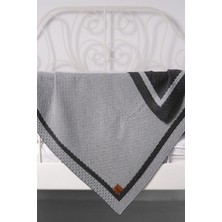 Mediterian Çift Taraflı Triko Örgü Diz Üstü ve Çocuk Battaniyesi, Gri, 130x150, Akrilik