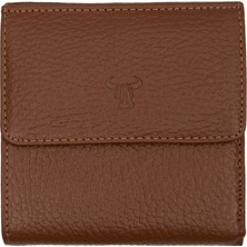 Velvoria Kahverengi Bozuk Para Gözlü Deri Mini Unisex Cüzdan Kartlık Hediyeli