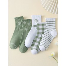 Night Pearly Cn 5’li Ekonomik Paket Karışık Desenli Kadın Tenis Çorap Set