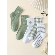 Night Pearly Cn 5’li Ekonomik Paket Karışık Desenli Kadın Tenis Çorap Set