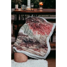 Mediterian Yılbaşı Temalı Büyük Eyfel Kulesi Baskılı Battaniye 150x180, Solmaya Dayanıklı Polyester