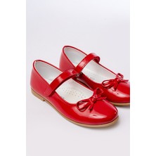 Papuccum Ortopedi Çocuk Ayakkabıları  Kız Çocuk Rugan Kaydırmaz Taban Bıyık Babet