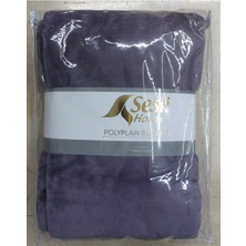 Mediterian Yumuşak ve şık tek kişilik metalik renkli polyester battaniye