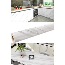 Vekorr Mermer Desenli Yapışkanlı Kaplama Kağıt Tezgah Dolap Mutfak Kağıdı Su Geçirmez 5 M x 60 cm