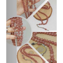 Yaşam Tohumu Çilek Kuvars Taşı 99LUK Tesbih 8mm (9778)