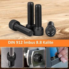 İlta Life İmbus Siyah Çelik Civata Din 912 8.8 Kalite 4 x 30 mm 20 Adet