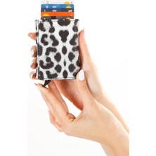 Newish Polo Kadın Leopar Desen Rfıd Kart Çekim Koruyucu Mekanizmalı Kağıt Para Bölmeli Hediyelik Kartlık Cüzdan newpolo263
