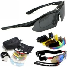 Oakley Polarized 5 Lensli Taktikal Gözlük / Tactical Gözlük / Sporcu Gözlüğü