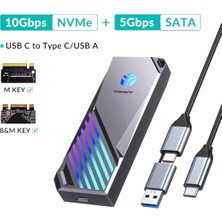 Yottamaster M.2 Nvme Sata Ssd Kutusu 2230/2242/2262/.2280 Çift Protokol 10Gbps Nvme PcıLe 5Gbps Sata Ngff Kutusu