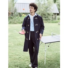 Koton Uzun Kaşe Kaban Kapşonlu Cepli Düğme Detaylı