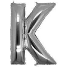 Partici K Harf Folyo Balon Gümüş 40CM