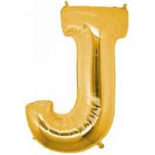 Partici J Harf Folyo Balon Altın 100CM