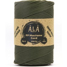 2 mm - 200 gr Polyester (Pp) Makrome Ipi 230 mt Koyu Haki