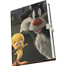 Yıldız Defter Sylvester & Tweety Karakter Baskılı Kilitli Hatıra Günlük Anı Defteri