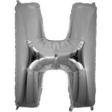 Partici H Harf Folyo Balon Gümüş 100CM