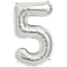 Partici 5 Rakam Folyo Balon Gümüş 40CM