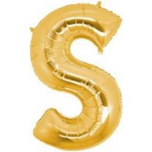 Partici S Harf Folyo Balon Altın 100CM