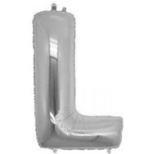 Partici L Harf Folyo Balon Gümüş 40CM