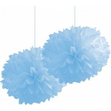 Partici Mavi Ponpon Süs 2'li