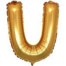Partici U Harf Folyo Balon Altın 100CM