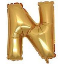 Partici N Harf Folyo Balon Altın 40CM