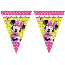 Partici Minnie Pembe Fiyonklu Üçgen Flama