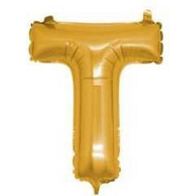 Partici T Harf Folyo Balon Altın 40CM
