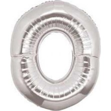 Partici 0 Rakam Folyo Balon Gümüş 100CM
