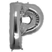 Partici P Harf Folyo Balon Gümüş 40CM