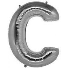 Partici C Harf Folyo Balon Gümüş 40CM