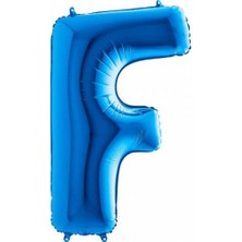 Partici F Harf Folyo Balon Mavi 100CM