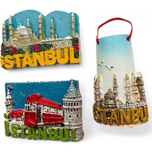 Nice And Bonita Magnet, Buzdolabı Magneti, 3 Adet Polyester Magnet Seti Mutfak Süsü, Ev Dekor Istanbul Temalı Galata