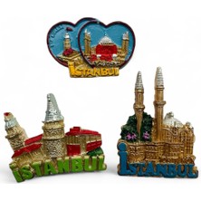 Nice And Bonita Magnet, Buzdolabı Magneti, 3 Adet Polyester Magnet Seti Mutfak Süsü, Ev Dekor Istanbul Temalı Galata
