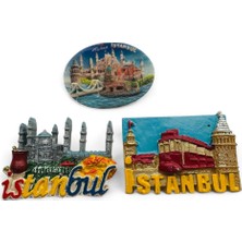 Nice And Bonita Magnet, Buzdolabı Magneti, 3 Adet Polyester Magnet Seti Mutfak Süsü, Ev Dekor Istanbul Temalı Galata