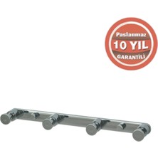 Çelik Banyo Paslanmaz Pirinç Flora 4'lü Askılık